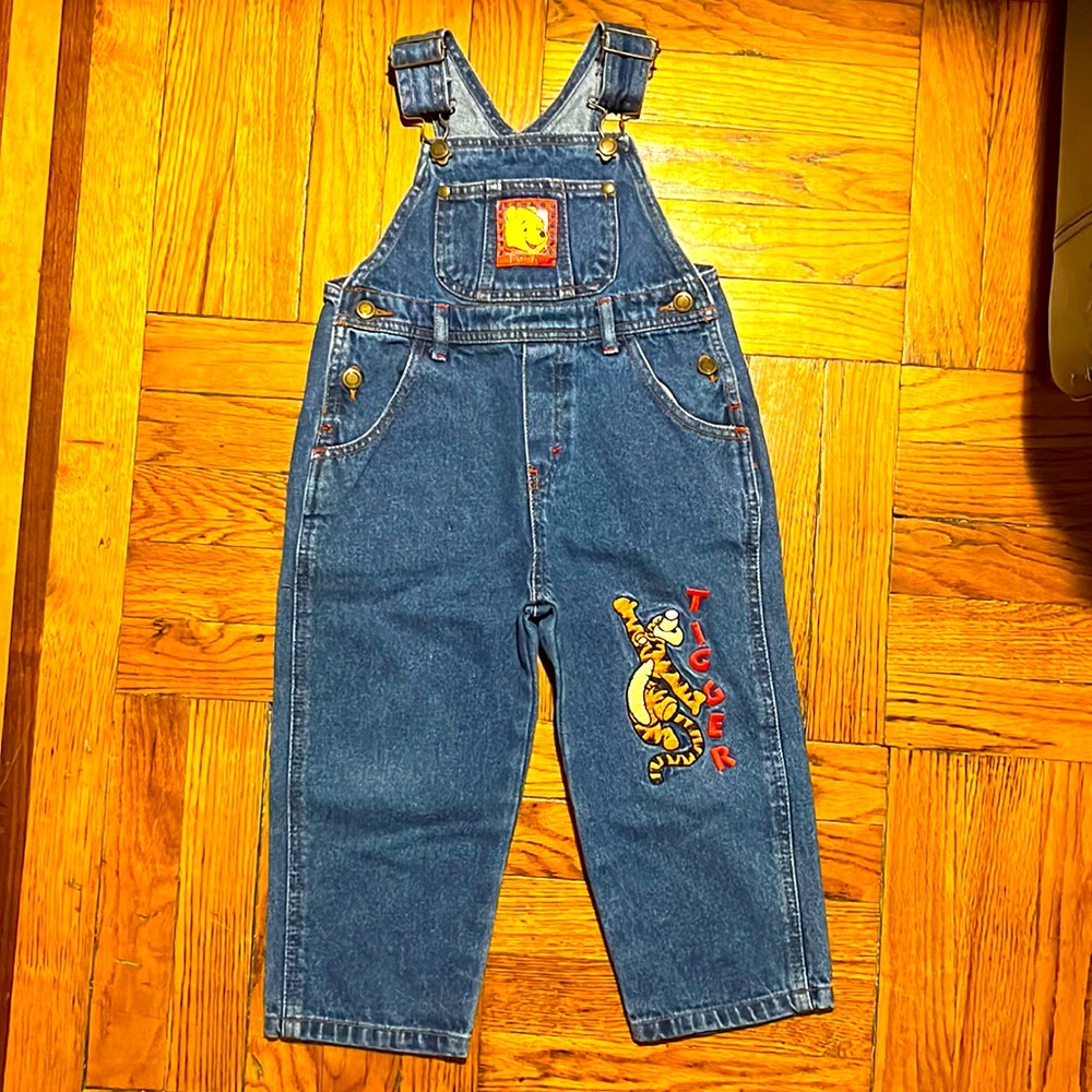 Disney Winnie the Pooh Tigger VINTAGE denim overalls size 3T